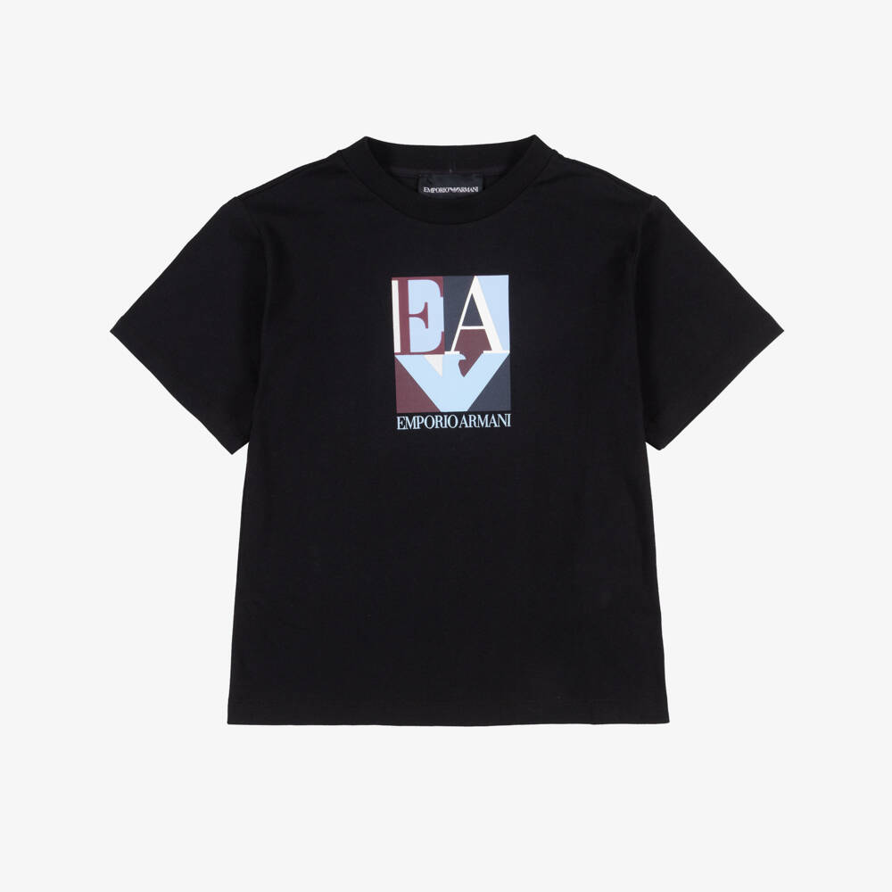 Emporio Armani-Boys Logo Print T-Shirts (3 Pack) | Childrensalon