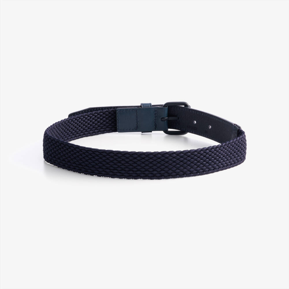 Emporio Armani-Boys Navy Blue Braided Belt | Childrensalon