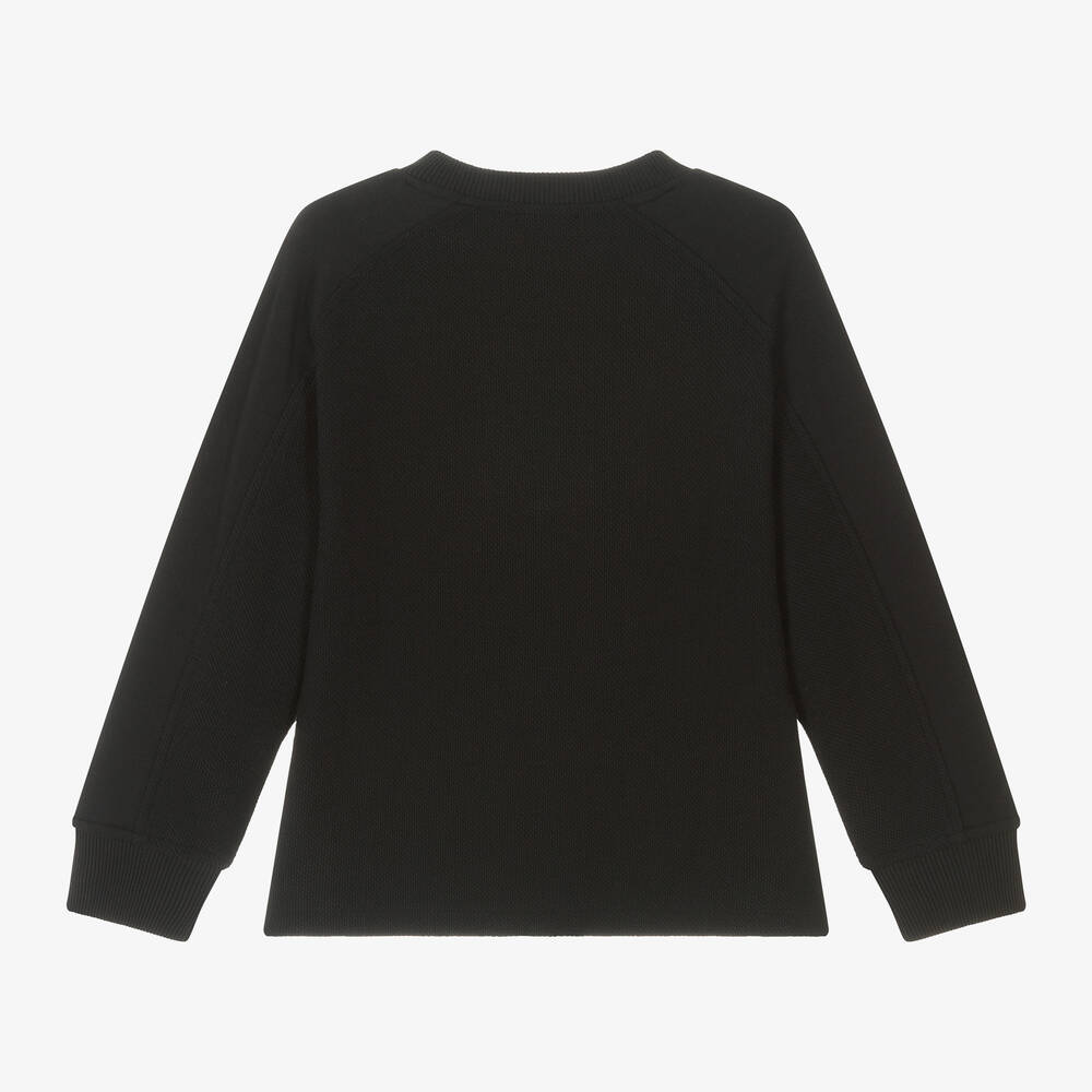 Emporio Armani-Boys Navy Blue Cotton Eagle Sweatshirt | Childrensalon