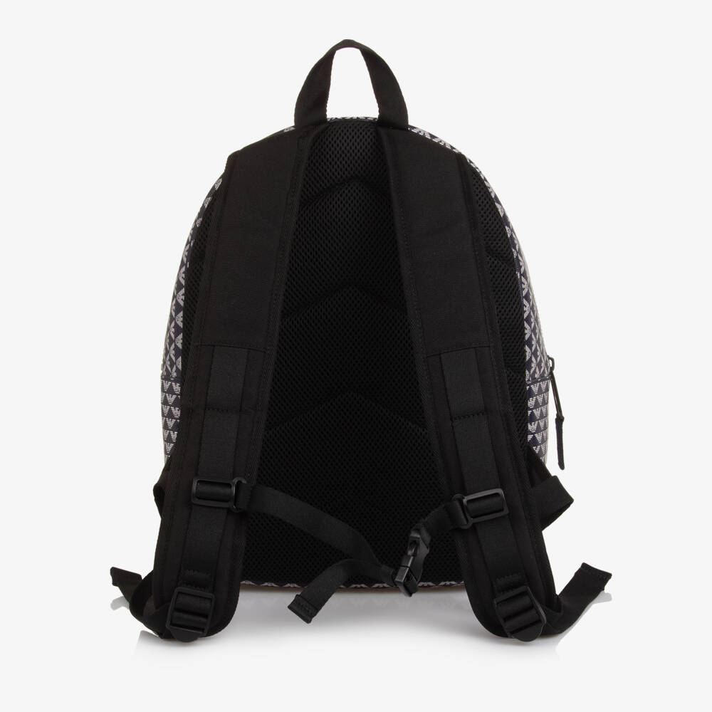 Emporio Armani-Boys Navy Blue Eagel Logo Print Backpack (34cm) | Childrensalon