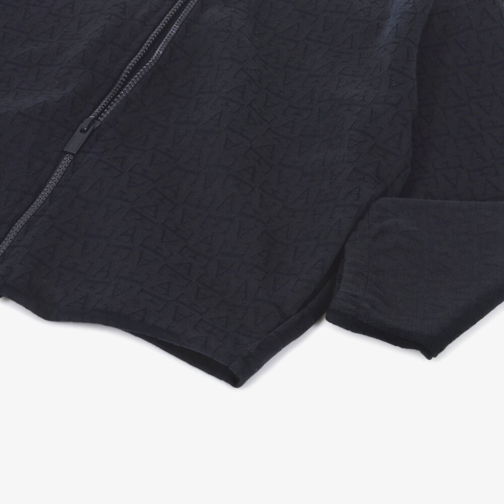 Emporio Armani-Boys Navy Blue Jacquard Tracksuit | Childrensalon