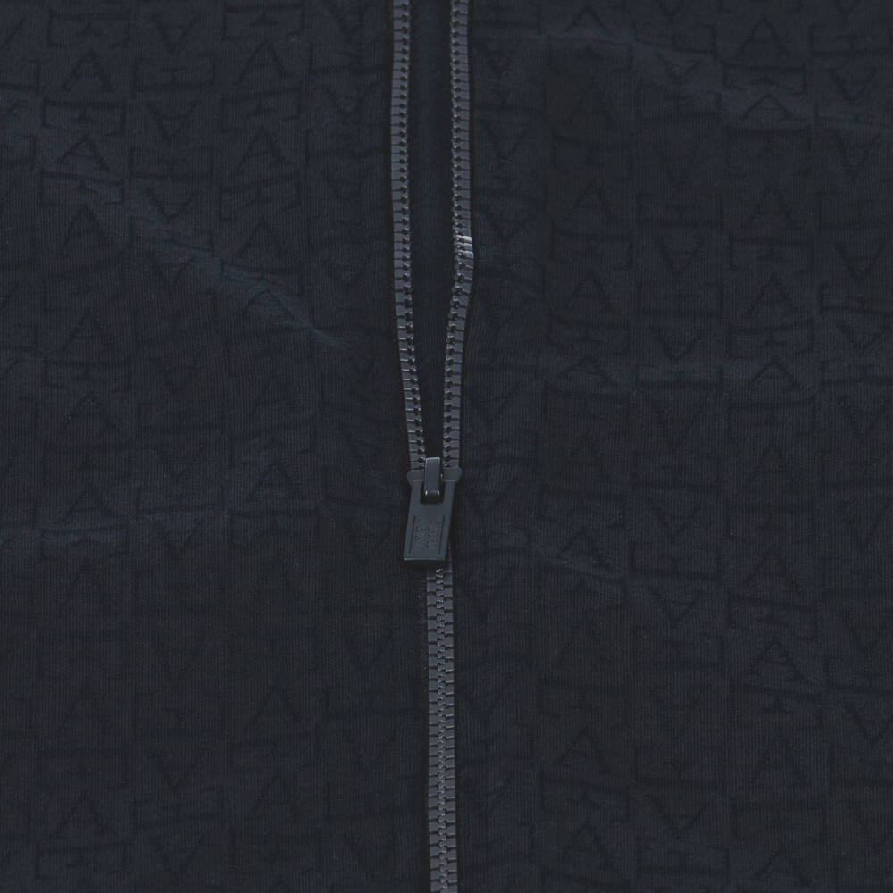 Emporio Armani-Boys Navy Blue Jacquard Tracksuit | Childrensalon