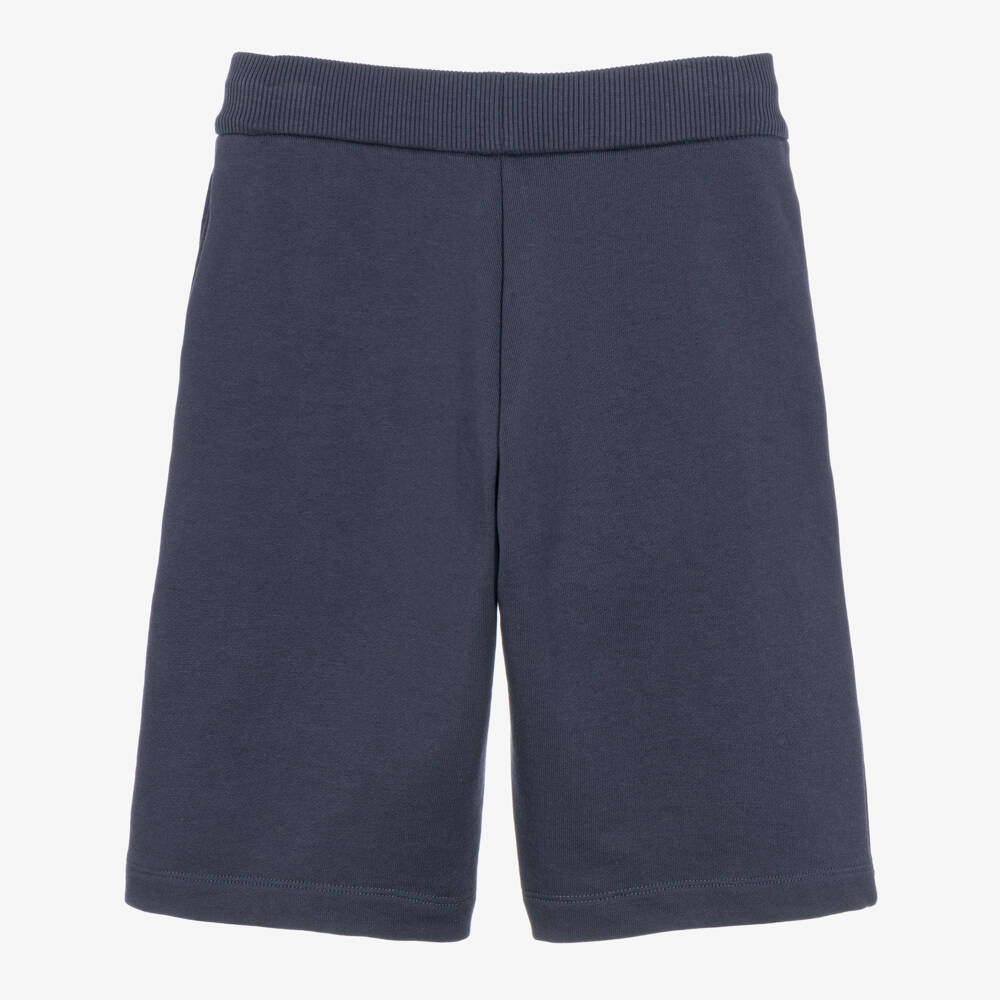 Emporio Armani-Boys Navy Blue Long Jersey Shorts | Childrensalon