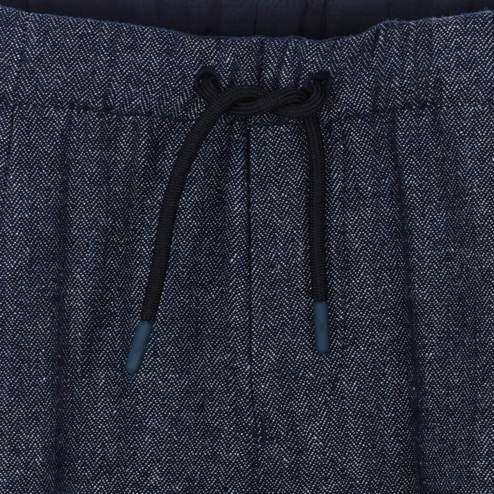 Emporio Armani-Boys Navy Blue Smart Casual Trousers | Childrensalon