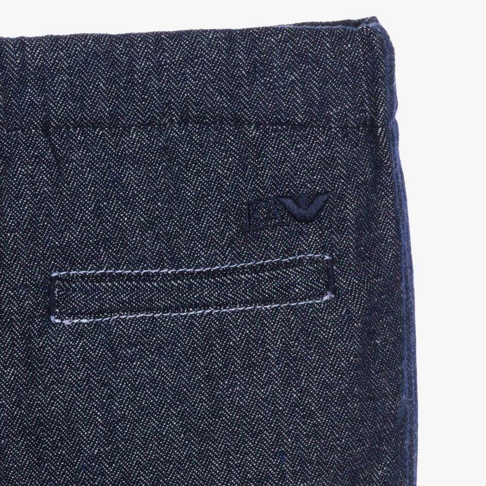 Emporio Armani-Boys Navy Blue Smart Casual Trousers | Childrensalon