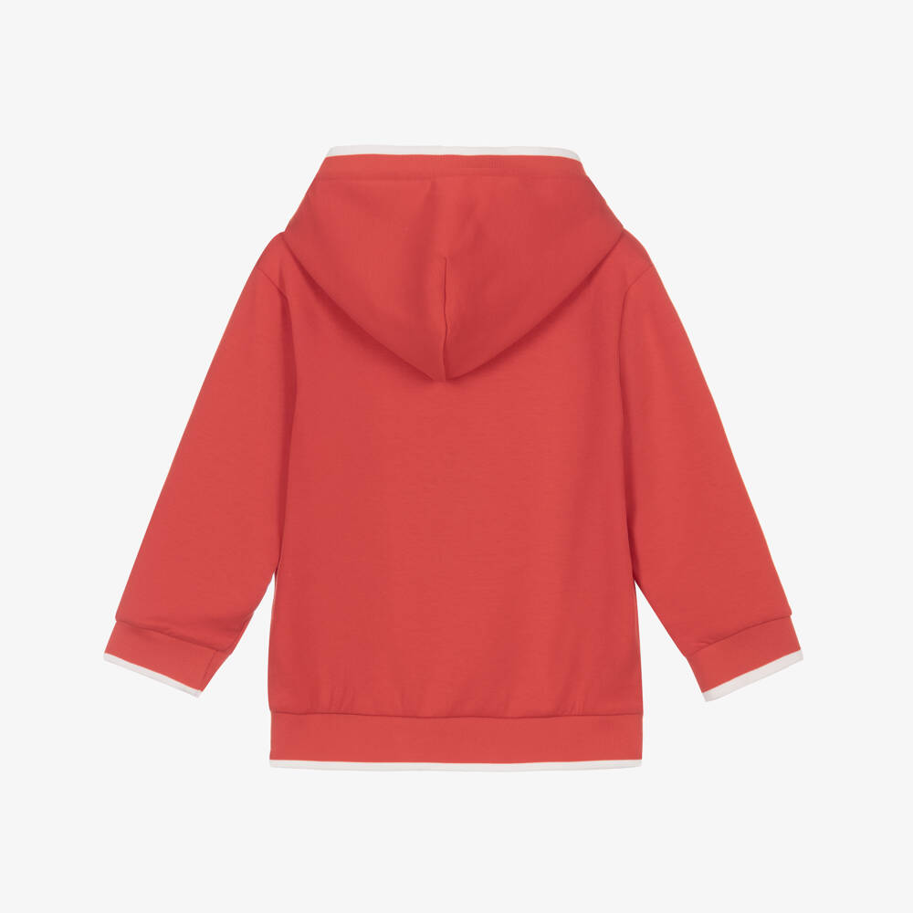 Emporio Armani-Boys Red Embroidered Snake Hoodie | Childrensalon