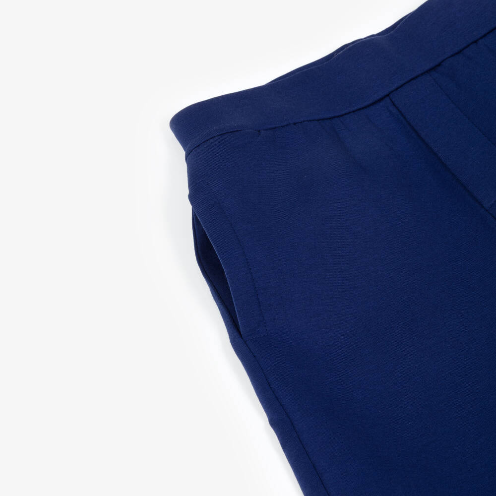 Emporio Armani-Boys Sporty Blue Shorts Set with Eagle Logo Print | Childrensalon