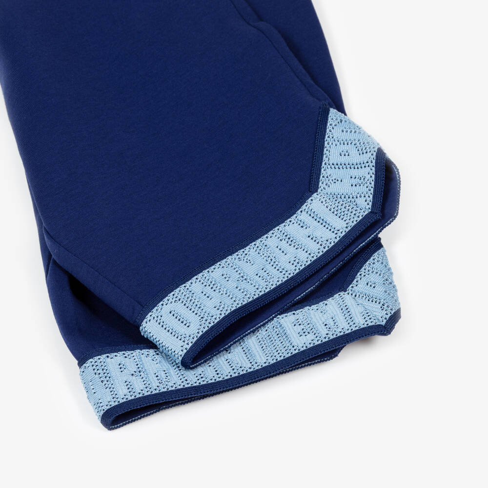 Emporio Armani-Boys Sporty Blue Shorts Set with Eagle Logo Print | Childrensalon