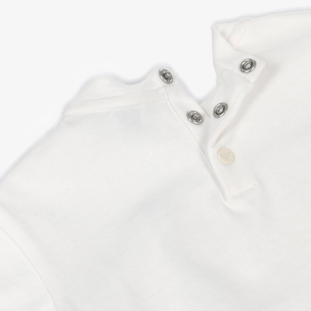 Emporio Armani-تيشيرت قطن لون أبيض للأولاد | Childrensalon