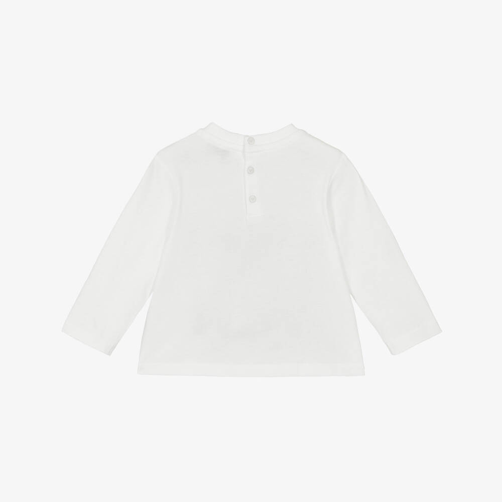 Emporio Armani-تيشيرت قطن لون أبيض للأولاد | Childrensalon