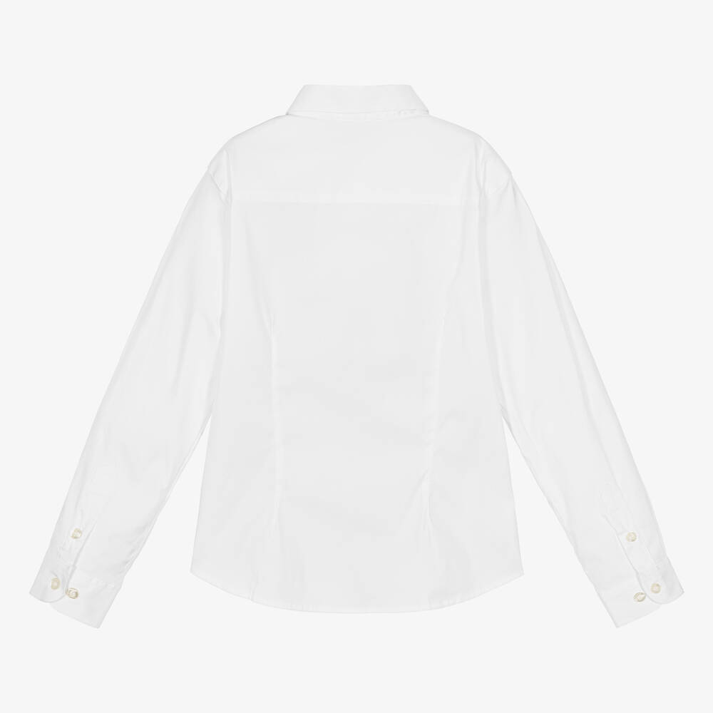 Emporio Armani-Boys White Cotton Shirt | Childrensalon