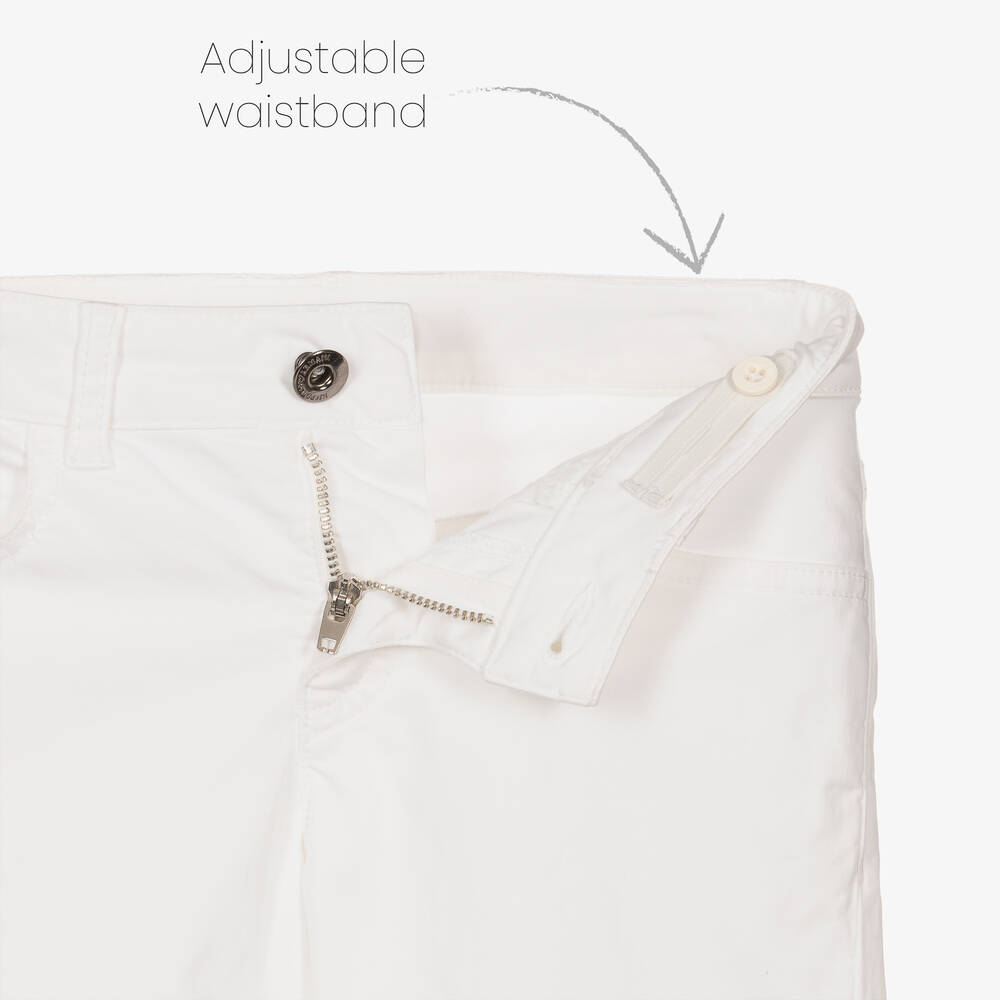 Emporio Armani-Boys White Cotton Shorts | Childrensalon