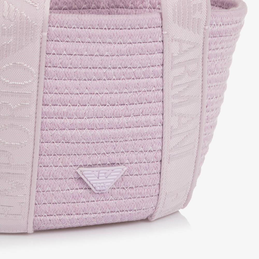 Emporio Armani-Girls Lilac Purple Structured Tote Bag (24cm) | Childrensalon