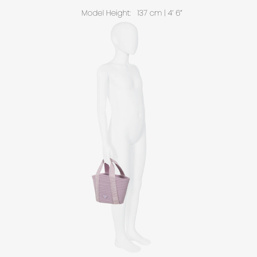 Emporio Armani-Girls Lilac Purple Structured Tote Bag (24cm) | Childrensalon