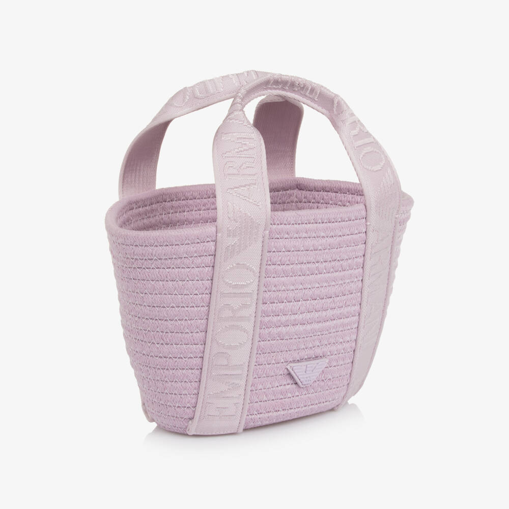 Emporio Armani-Girls Lilac Purple Structured Tote Bag (24cm) | Childrensalon