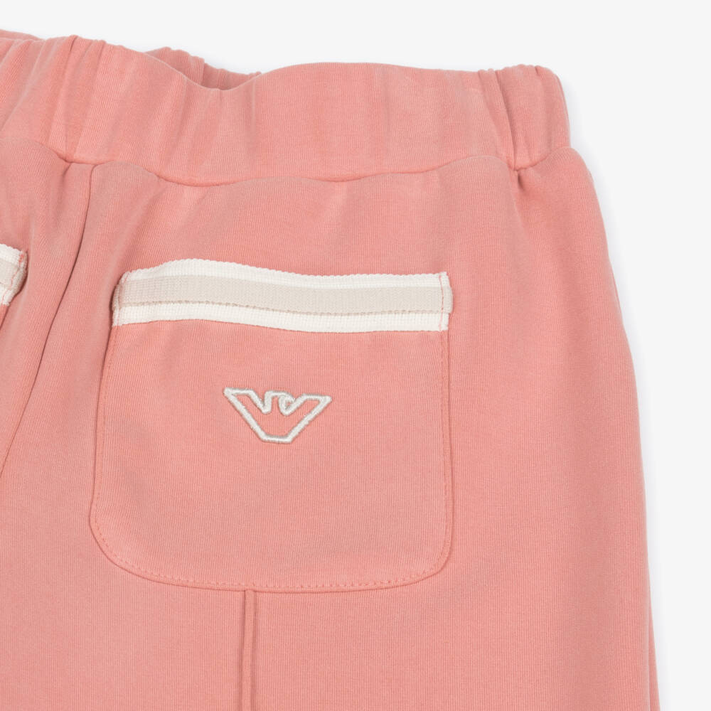 Emporio Armani-Girls Pink Modal Jersey Wide-Leg Joggers | Childrensalon
