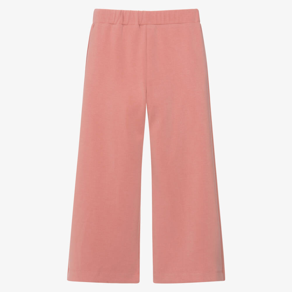 Emporio Armani-Girls Pink Modal Jersey Wide-Leg Joggers | Childrensalon