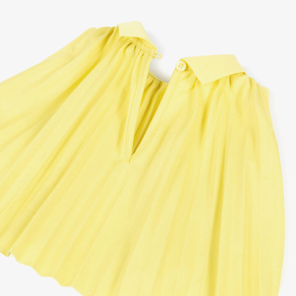 Emporio Armani-Girls Yellow Pleated Piqué Shorts Set | Childrensalon