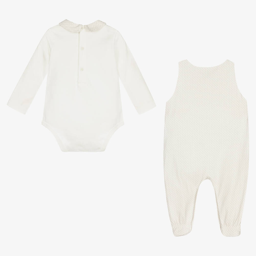 Emporio Armani-Ivory & Beige Babysuit Gift Set | Childrensalon