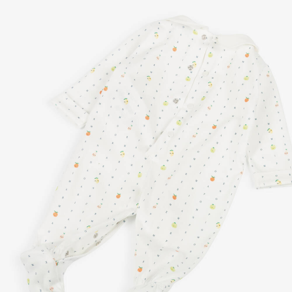 Emporio Armani-Ivory Fruit Print Cotton Babysuit Set | Childrensalon