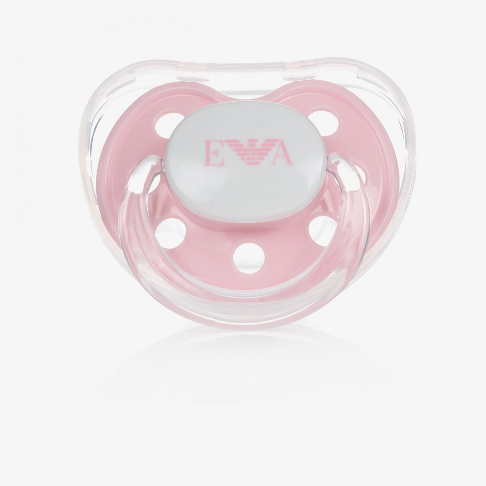 Emporio Armani-Розовая пустышка с держателем | Childrensalon