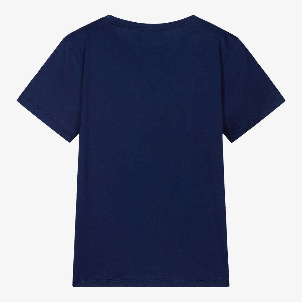 Emporio Armani-تيشيرت بطبعة النسر قطن لون كحلي للمراهقين | Childrensalon