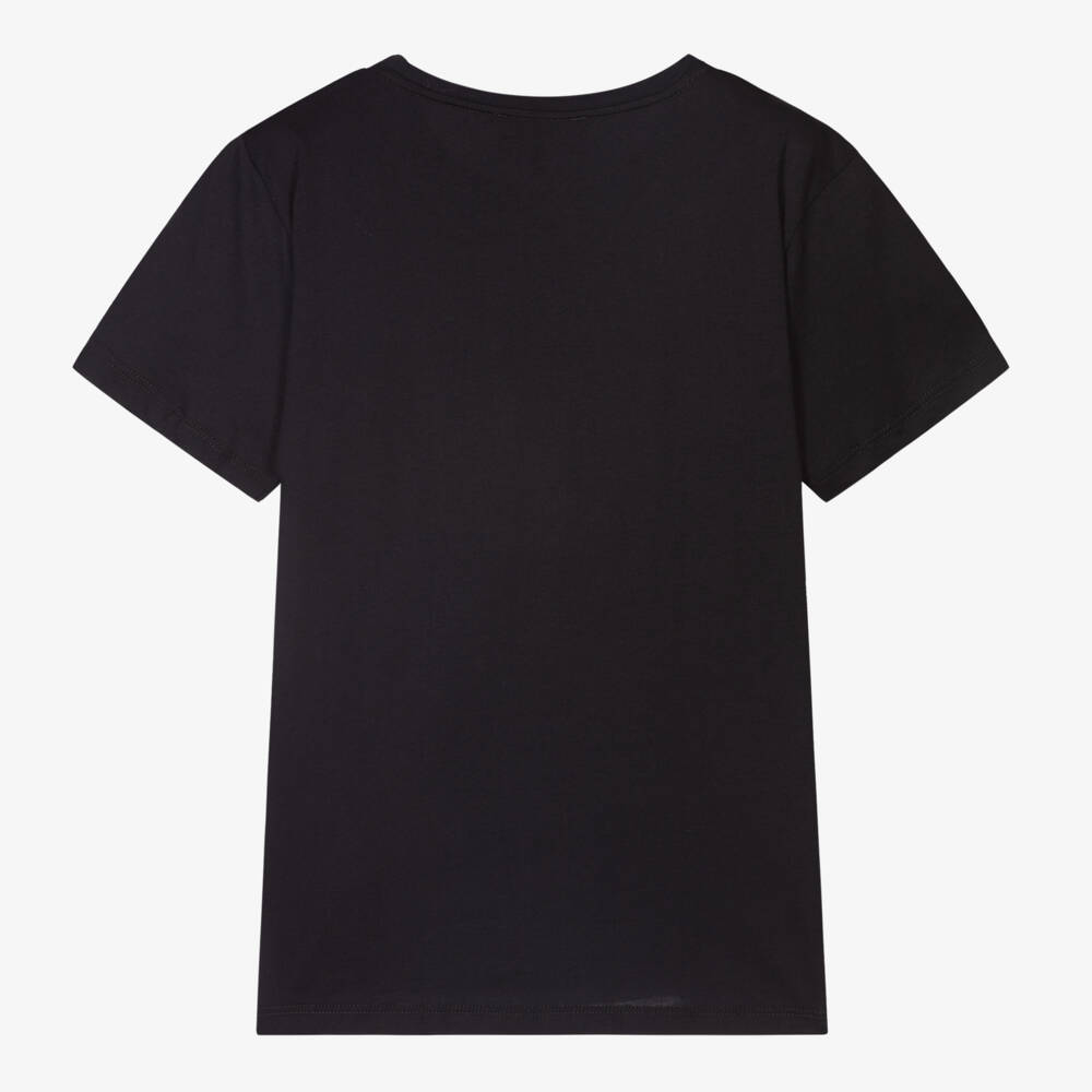 Emporio Armani-Teen Boys Navy Blue Cotton T-Shirt With Eagle Logo | Childrensalon