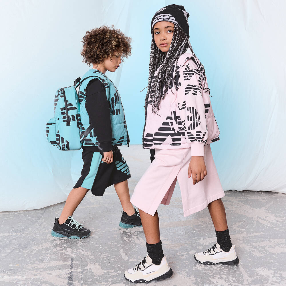 Emporio Armani-بلوفر قطن وصوف بكر لون كحلي للمراهقين | Childrensalon