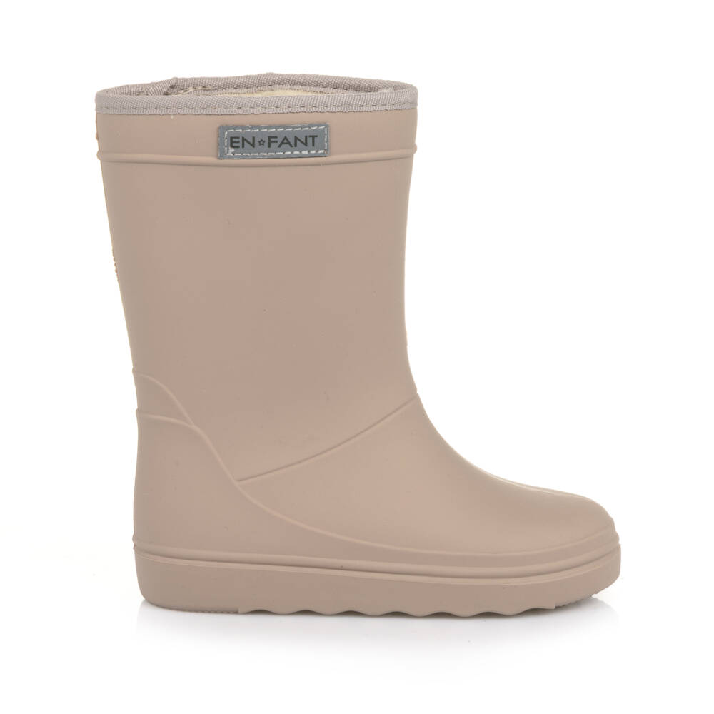 EN FANT-Beige Thermal Waterproof Rain Boots | Childrensalon