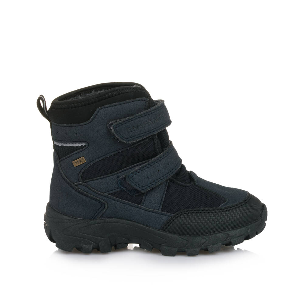 EN FANT-Blue Faux Suede & Mesh Velcro Snow Boots | Childrensalon