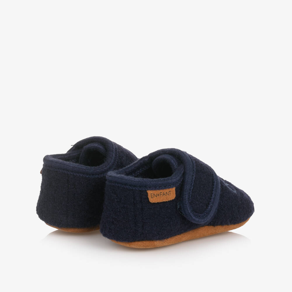 EN FANT-Тапочки синие из вяленой шерсти с динозаврами для мальчиков | Childrensalon