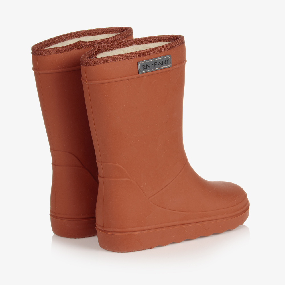 EN FANT-بوت حراري واقي من المطر لون بني | Childrensalon