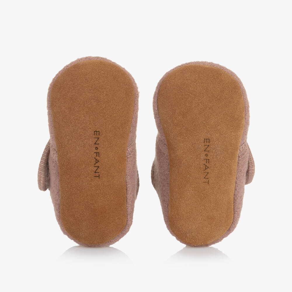 EN FANT-Тапочки розовые из валяной шерсти с единорогом для девочек | Childrensalon