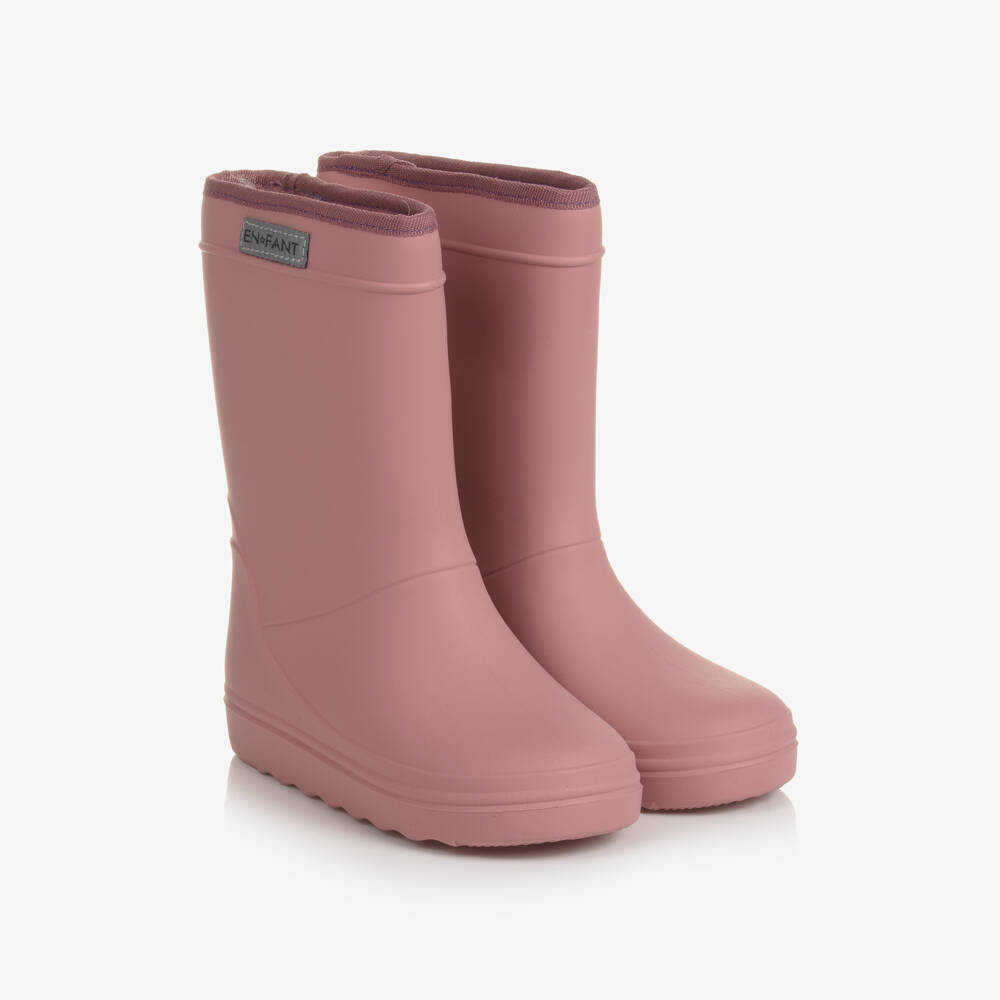 EN FANT-Girls Pink Thermal Rain Boots | Childrensalon