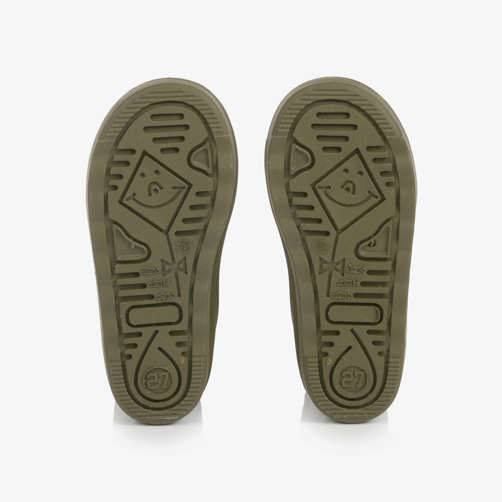 EN FANT-Khaki Green Thermal Rain Boots | Childrensalon