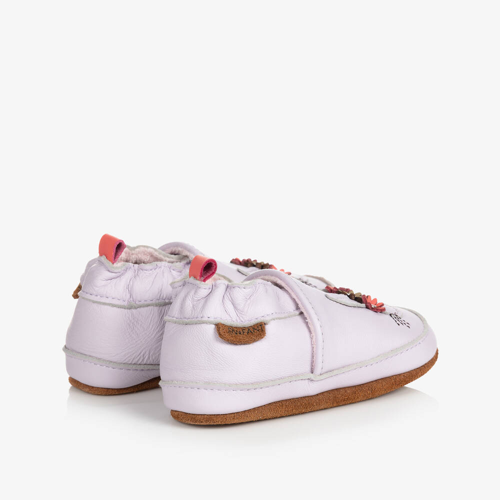 EN FANT-Розовые кожаные тапочки с кроликами | Childrensalon