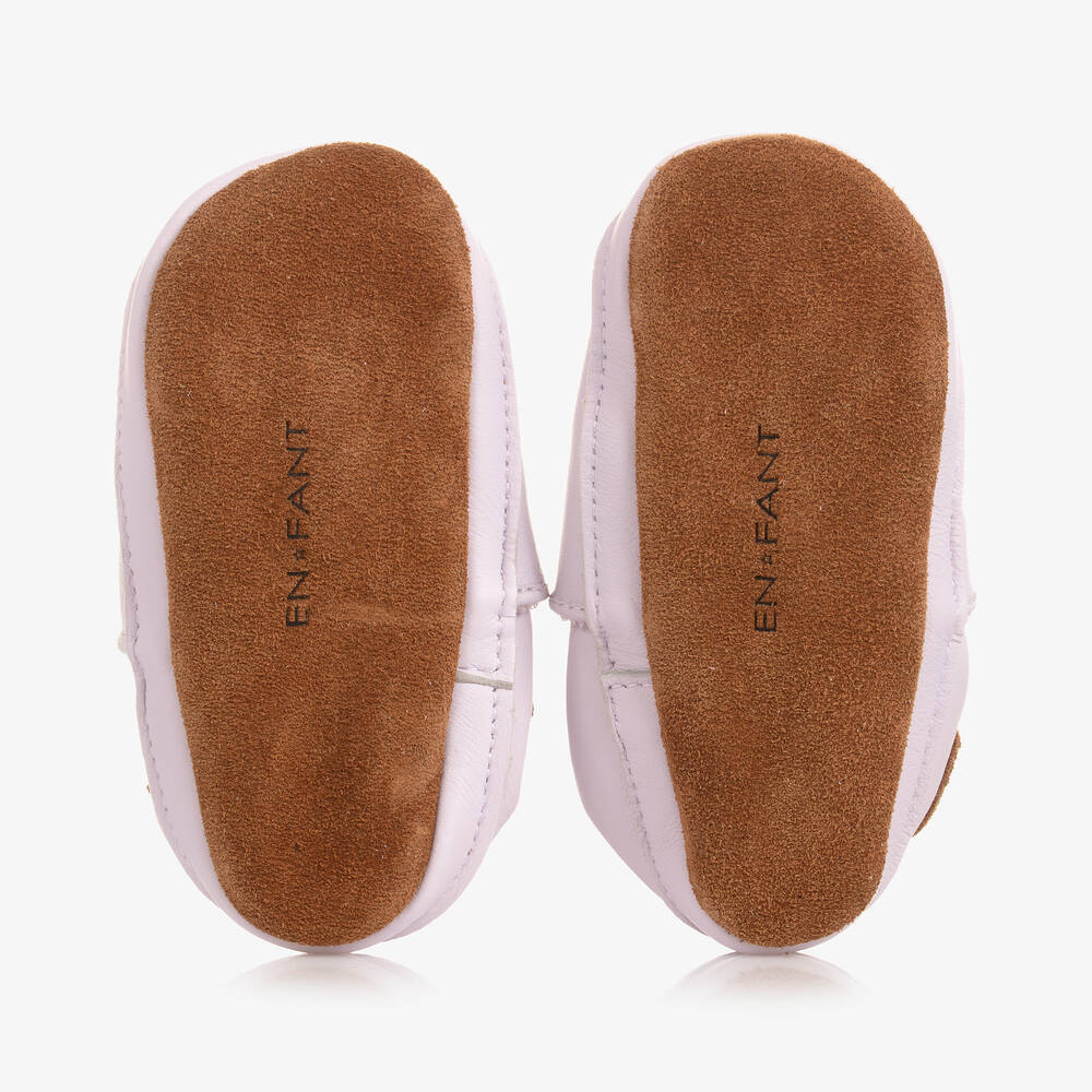 EN FANT-Розовые кожаные тапочки с кроликами | Childrensalon