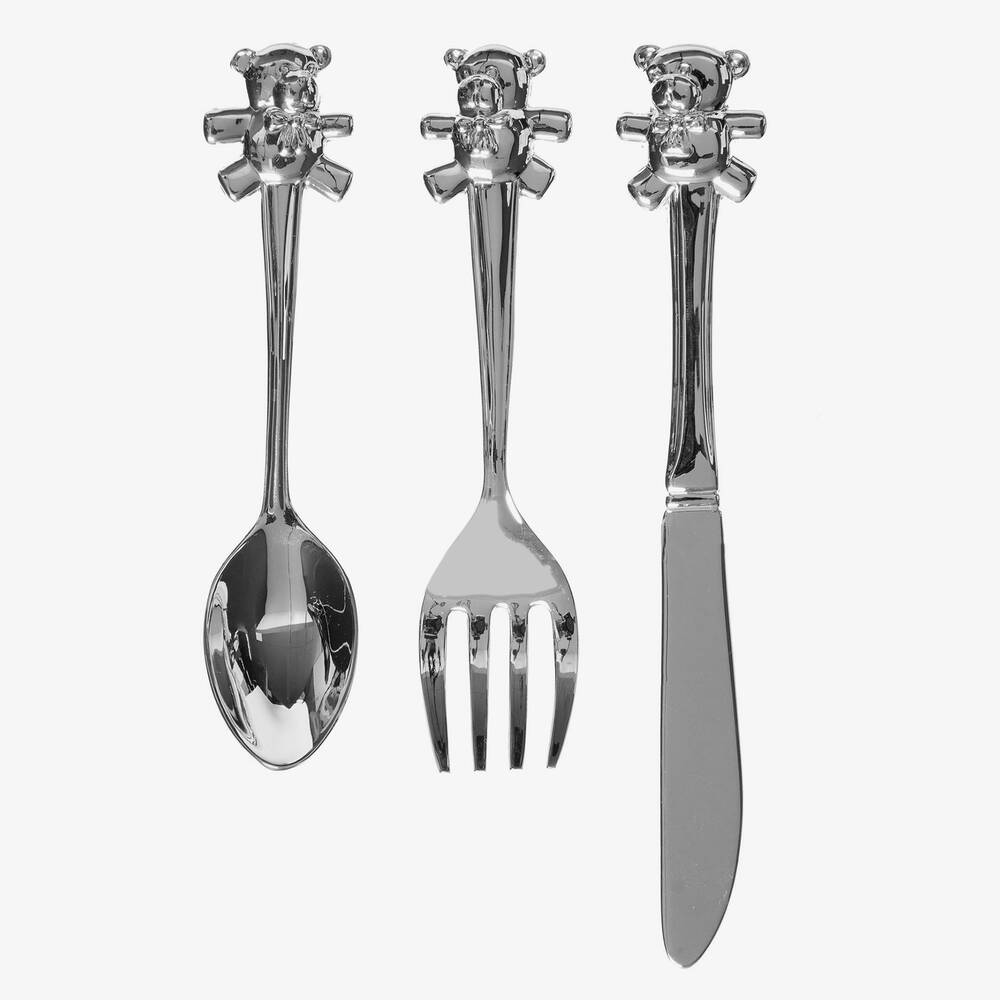 English Trousseau-Silver Cutlery & Bib Gift Set | Childrensalon
