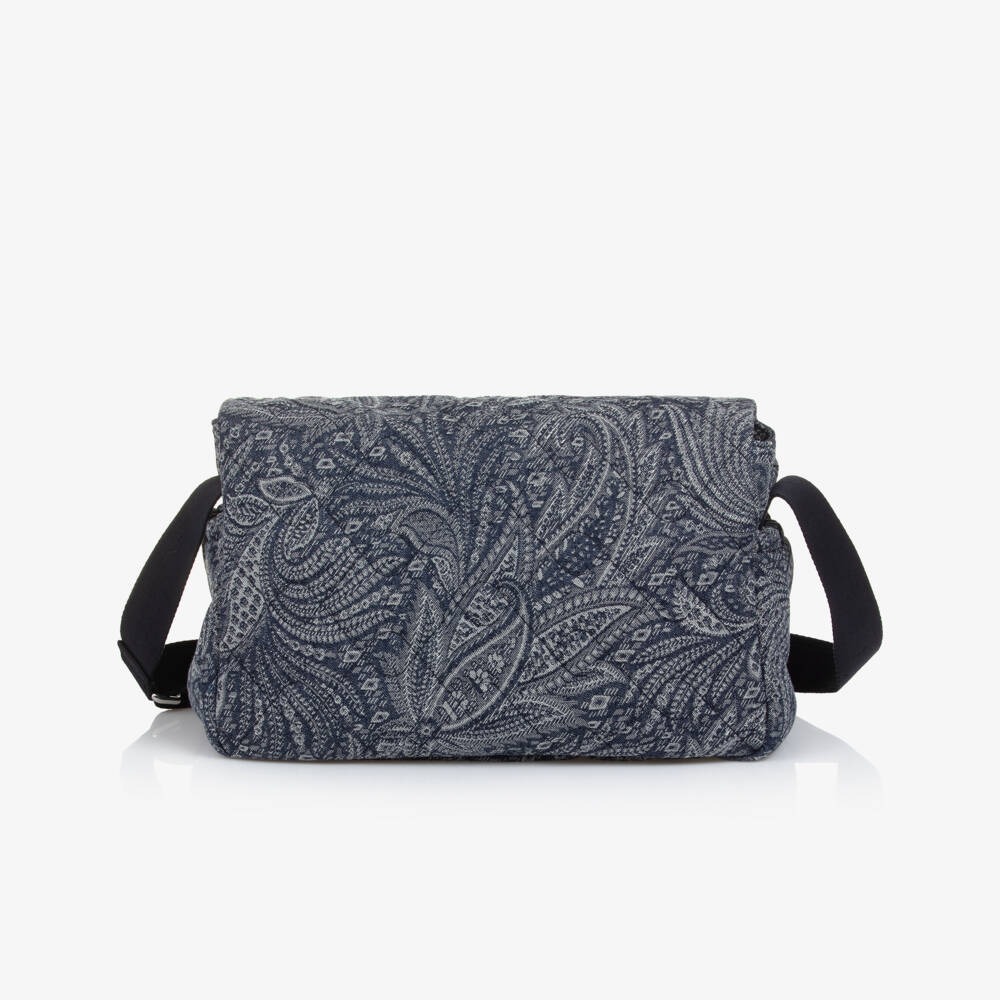 Etro-Blue Cotton Paisley Changing Bag (42cm) | Childrensalon
