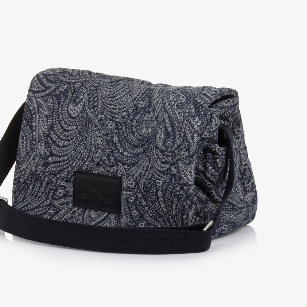 Etro-Blue Cotton Paisley Changing Bag (42cm) | Childrensalon
