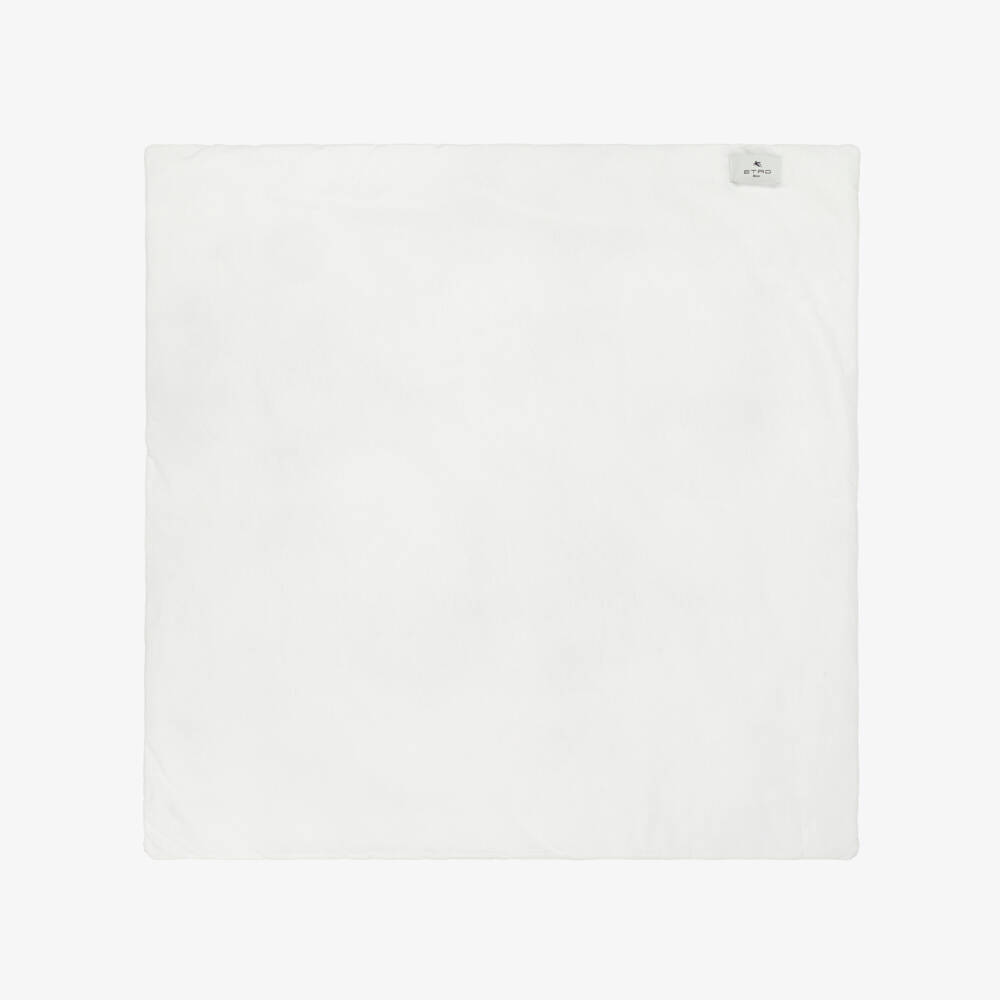 Etro-Blue Cotton Paisley Padded Blanket (80cm) | Childrensalon