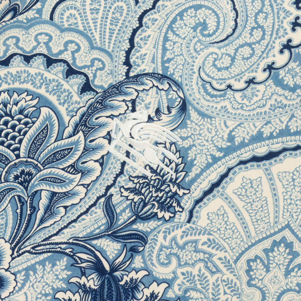 Etro-Blue Cotton Paisley Padded Blanket (80cm) | Childrensalon
