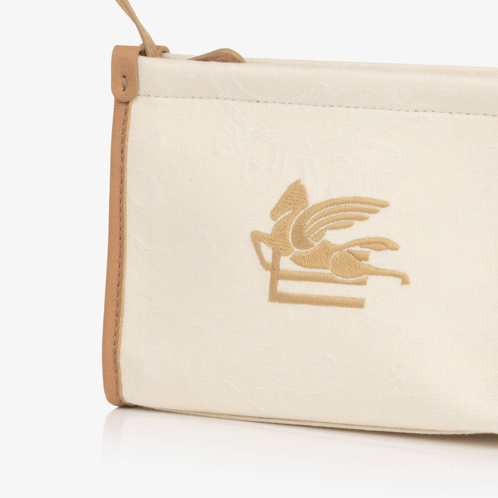 Etro-Girls Ivory Paisley Handbag with Pegaso Logo (21cm) | Childrensalon