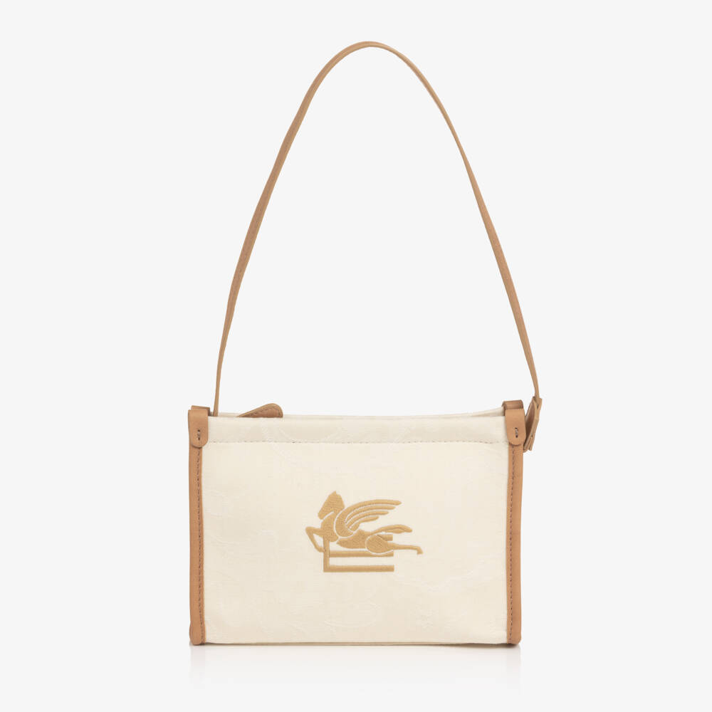 Etro-Girls Ivory Paisley Handbag with Pegaso Logo (21cm) | Childrensalon