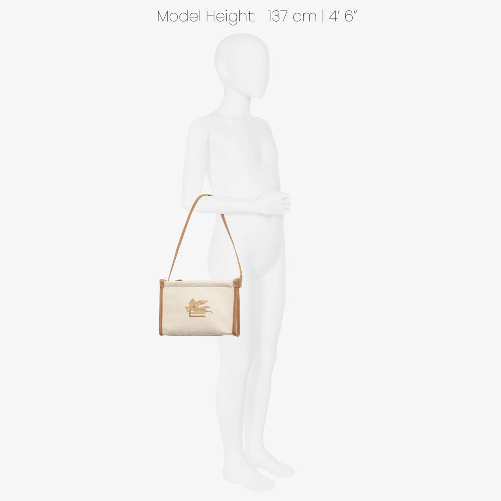 Etro-Girls Ivory Paisley Handbag with Pegaso Logo (21cm) | Childrensalon