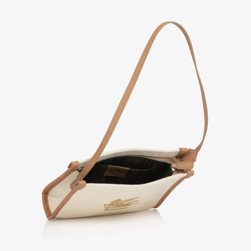 Etro-Girls Ivory Paisley Handbag with Pegaso Logo (21cm) | Childrensalon