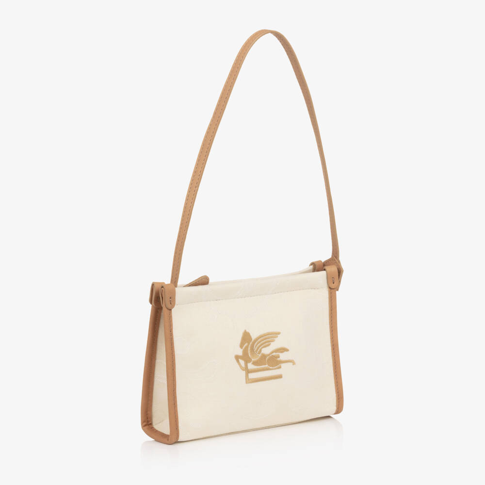 Etro-Girls Ivory Paisley Handbag with Pegaso Logo (21cm) | Childrensalon
