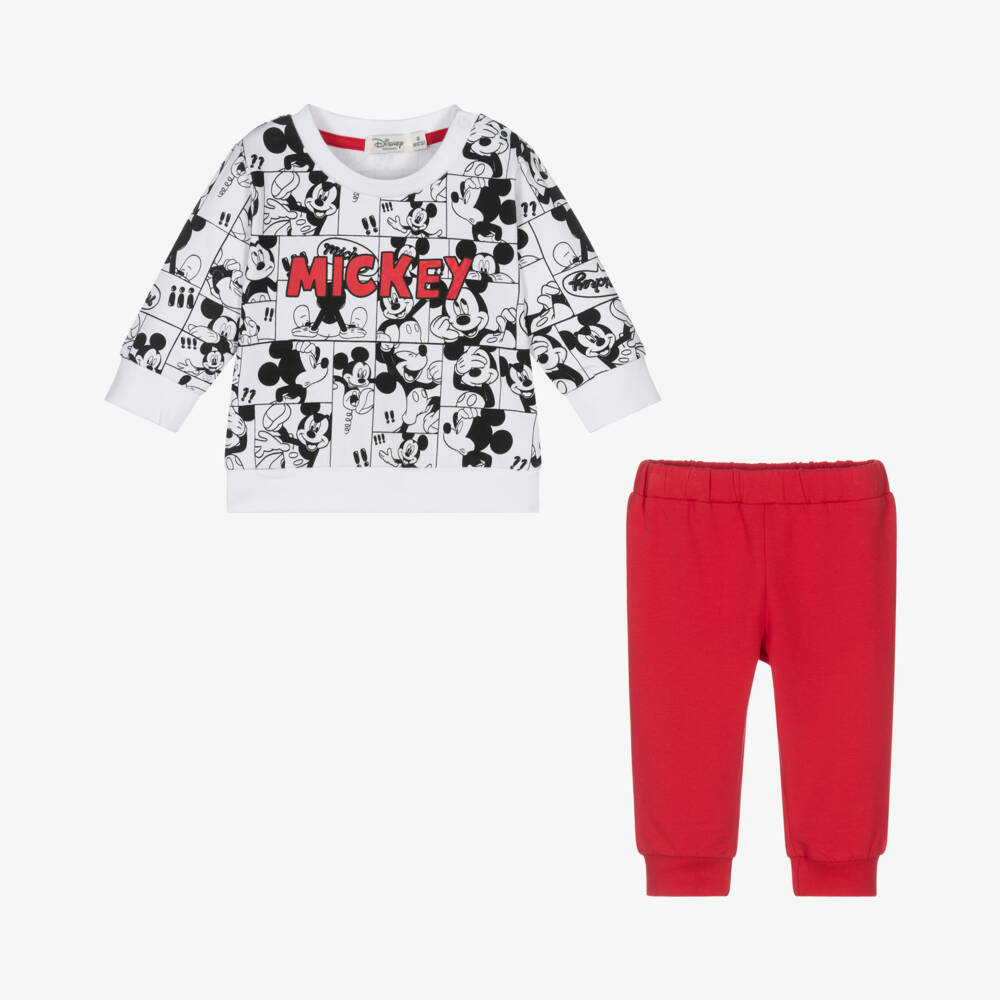 Everything Must Change-Boys Red & White Cotton Disney Tracksuit | Childrensalon