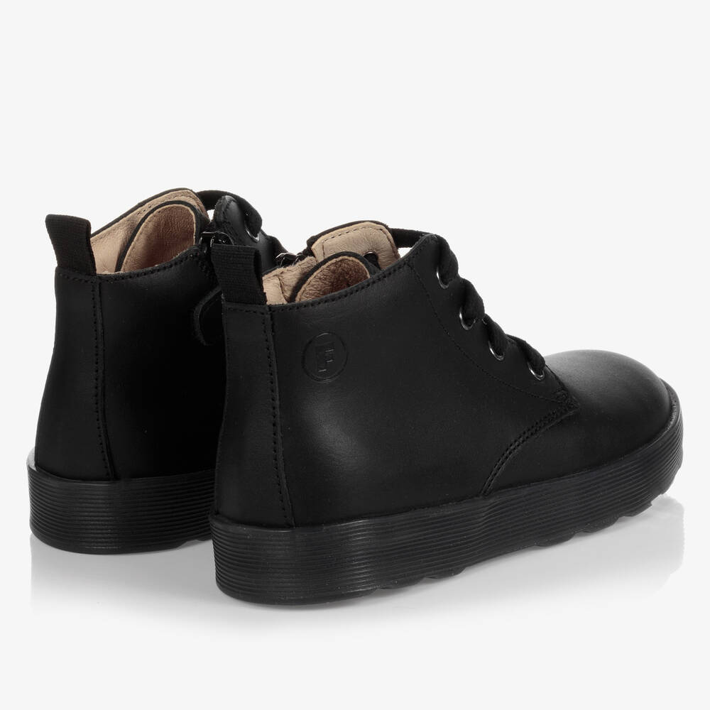 Falcotto by Naturino-Boys Black Leather Ankle Boots | Childrensalon