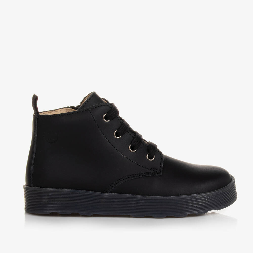 Falcotto by Naturino-Boys Black Leather Ankle Boots | Childrensalon